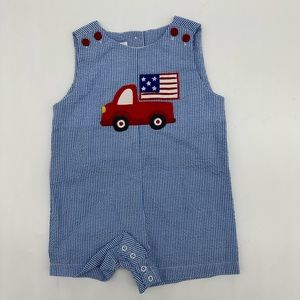 Petit Ami Adorable American 🇺🇸 Flag Seersucker Romper- Size 3 Months